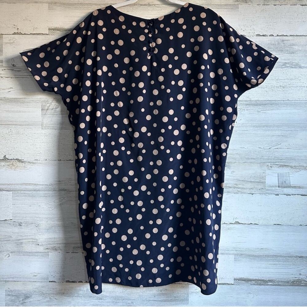 HATCH Navy Blue Polka Dot Maternity Short Sleeve Blouse Button Back Small - Picture 2 of 12